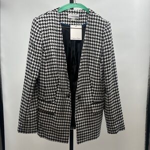 Calvin Klein Black and White Houndstooth Blazer